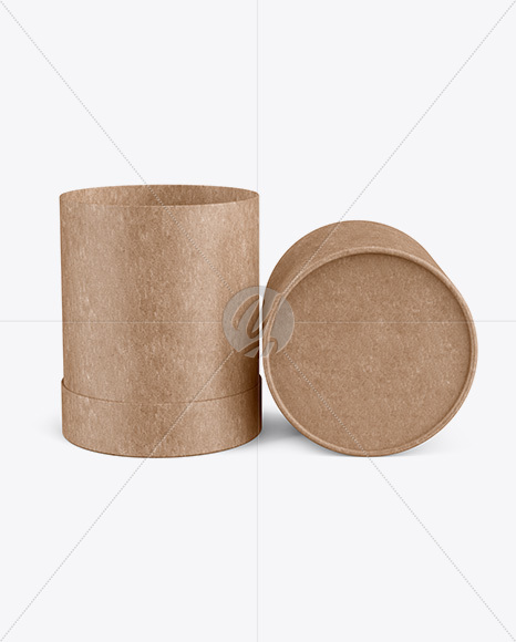 Opened Kraft Paper Tube Mockup PSD #3