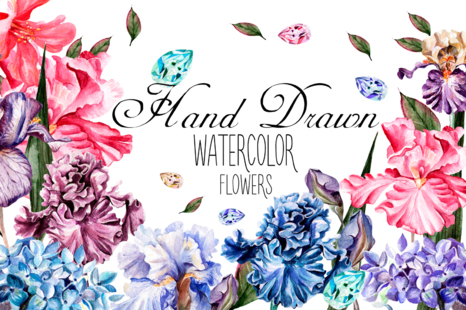 Beautiful watercolor flowers