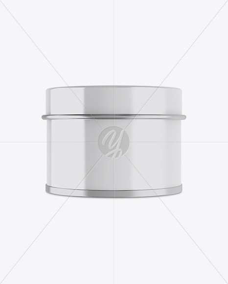 Free Glossy Round Tin Box Mockup - Front View PSD Mockups