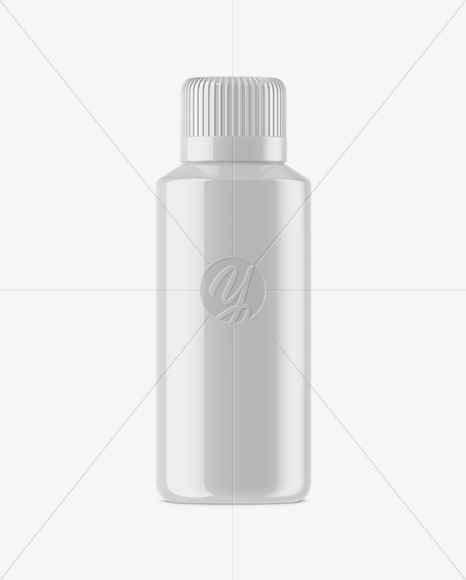 Glossy Plastic Bottle Mockup in Bottle Mockups on Yellow ...