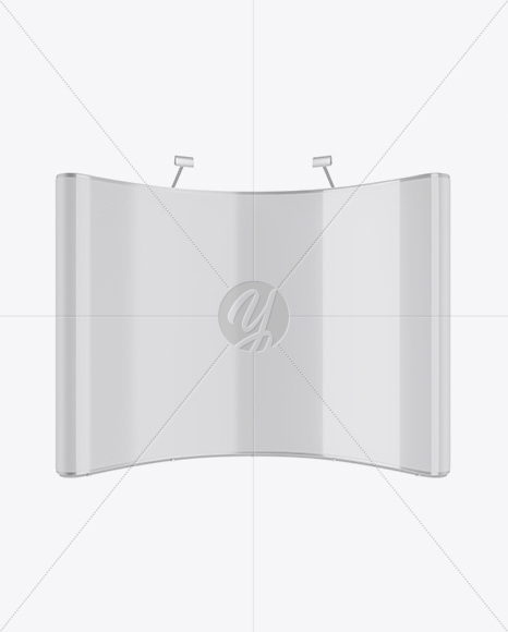 Glossy Aluminium Spring Pop Up Stand Mockup   Front View PSD #3