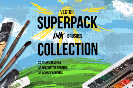 Superpack: 91 ink brushes