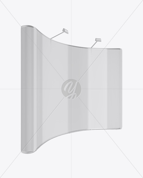 Glossy Aluminium Spring Pop Up Stand Mockup   Half Side View PSD #3
