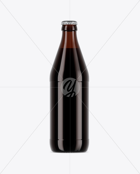 Amber Beer Bottle With Brown Ale Mockup PSD #3
