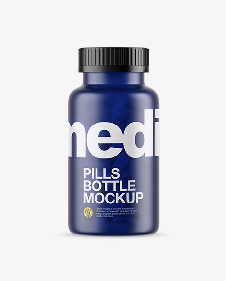 Frosted Blue Pills Bottle Mockup