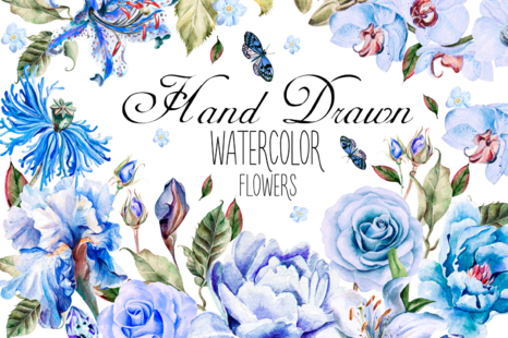 Hand Drawn Watercolor Flowers 86 PNG