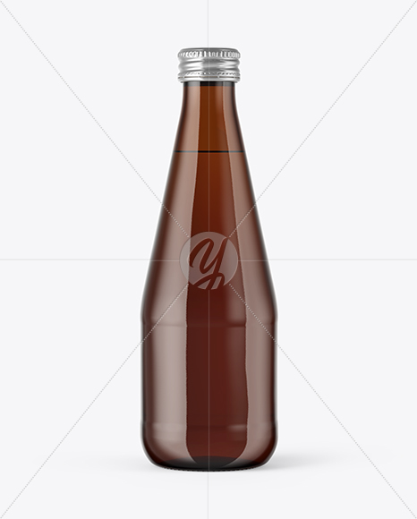 Amber Glass Bottle With Metal Cap Mockup PSD #3