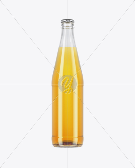 Clear Glass Lager Beer Bottle Mockup PSD #3