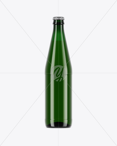 Green Glass Lager Beer Bottle Mockup PSD #3