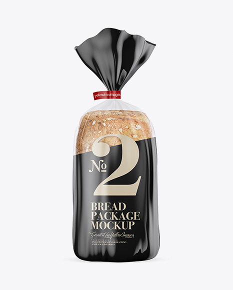 Glossy Transparent Bread Package With Clip Mockup In Packaging Mockups On Yellow Images Object Mockups