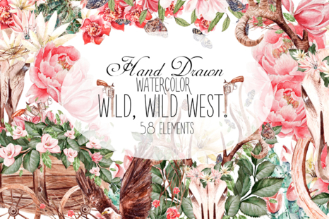 Hand Drawn Watercolor WILD, WILD WEST!