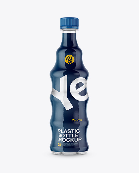 Clear Plastic Bottle with Shrink Sleeve Mockup
