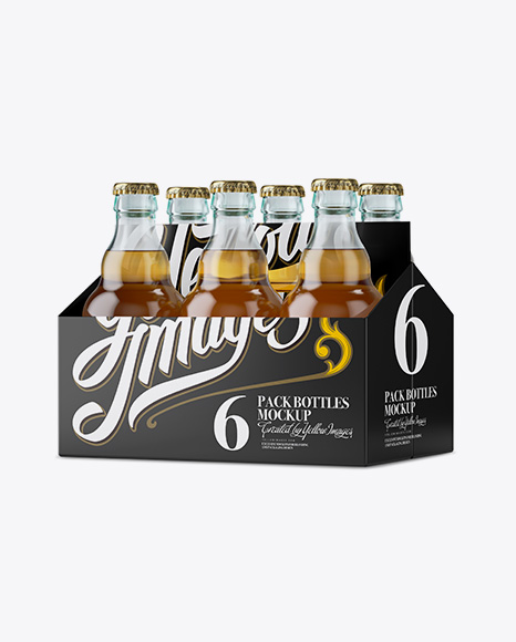 White Paper 6 Pack Beer Bottle Carrier Mockup - Halfside View