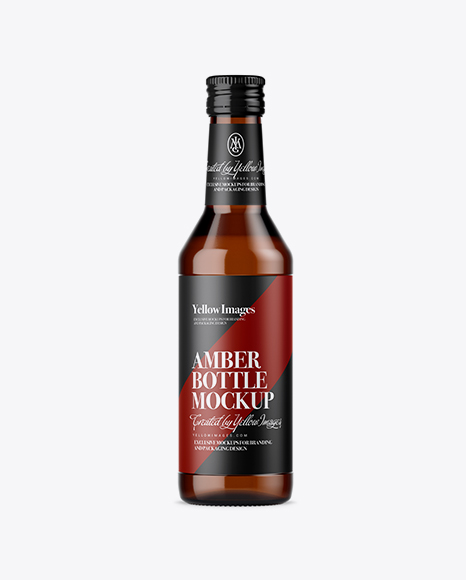 Download Amber Glass Bottle Mockup
