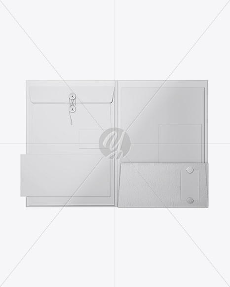 Leather Folder W  Papers and String Closure Mockup PSD #3