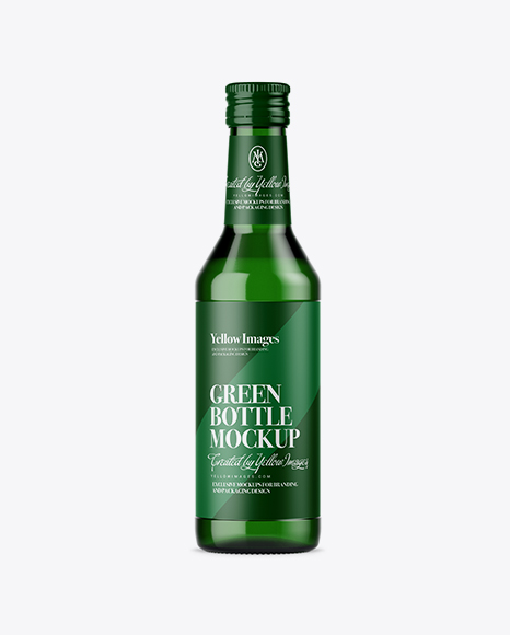 Green Glass Bottle Mockup PSD #2