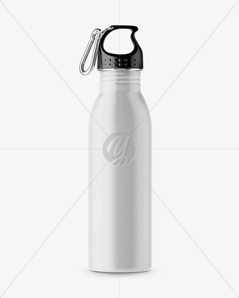 Free Matte Sport Bottle With Carabiner Mockup
