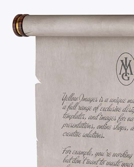 Paper Scroll   Half Side View PSD #2