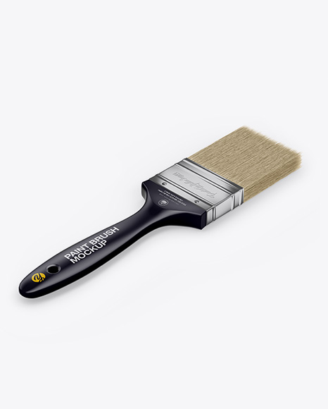 Brush With Matte Grip   Paper Label Mockup   Half Side View (High Angle Shot) PSD #2