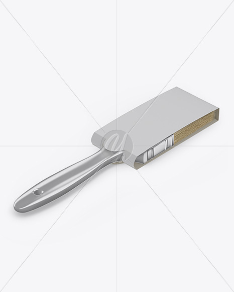 Brush With Metallic Grip   Paper Label Mockup   Half Side View (High Angle Shot) PSD #3