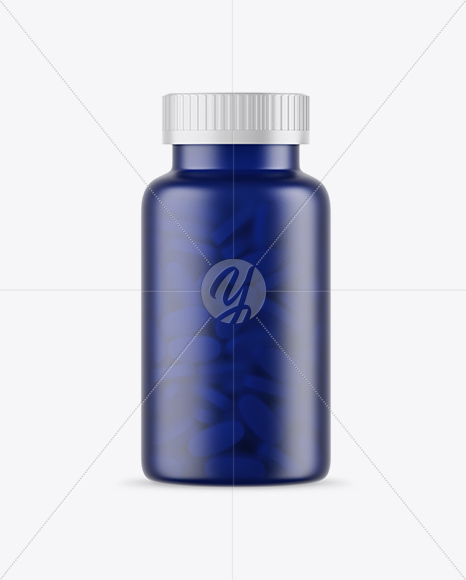Frosted Blue Pills Bottle Mockup PSD #3