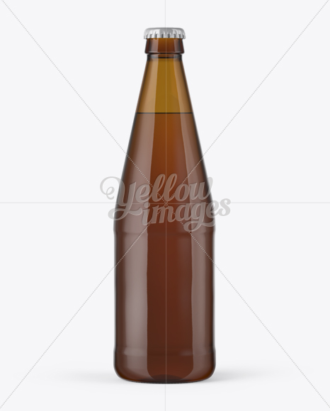 568ml Amber Glass Bottle with Light Beer Mockup PSD #3