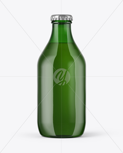 Free 330ml Green Glass Beer Bottle Mockup