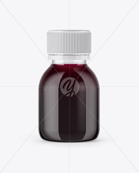 Free 60ml Plastic Bottle with Berries Soft Drink Mockup