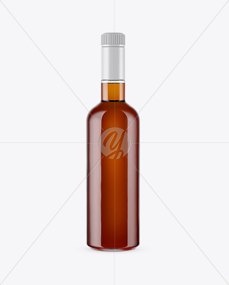 Clear Glass Rum Bottle Mockup PSD #3