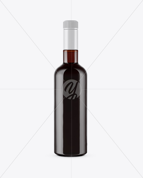Amber Glass Black Rum Bottle Mockup PSD #3
