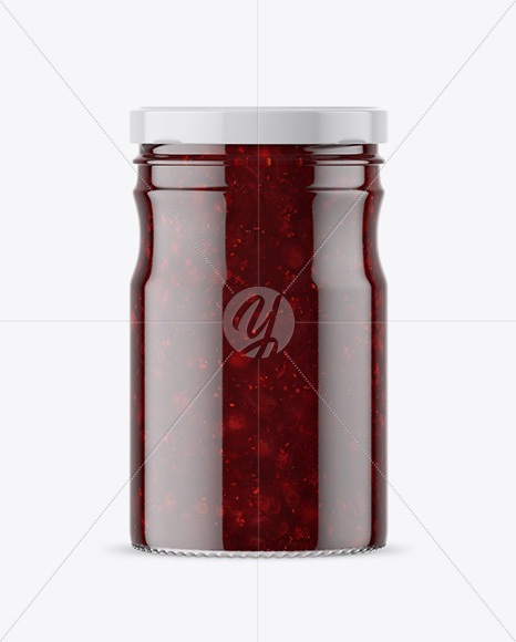 Clear Glass Jar with Cranberry Jam Mockup PSD #3