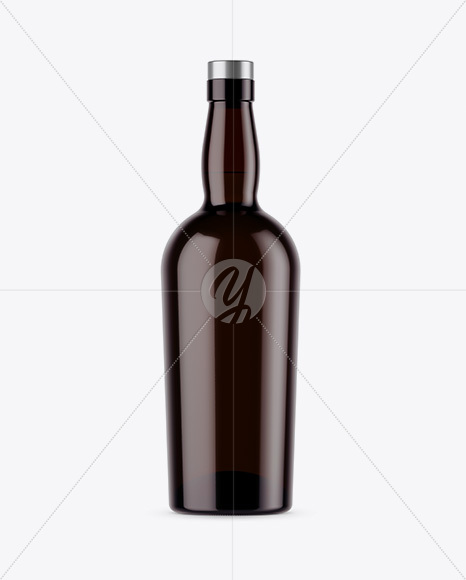 Dark Amber Bottle Mockup PSD #3