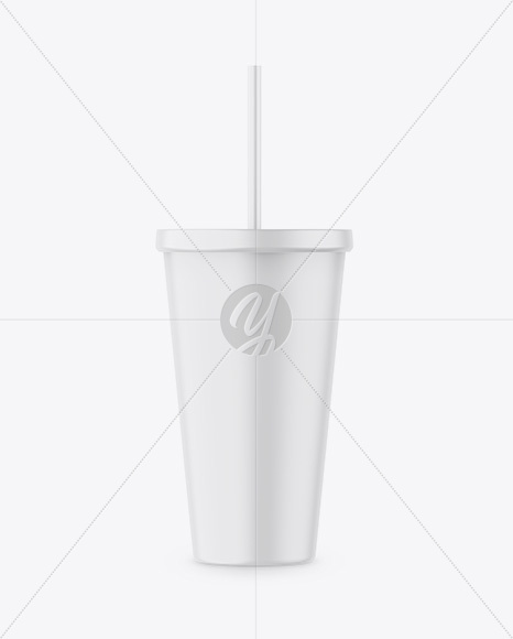 Matte Soda Cup With Straw Mockup PSD #3