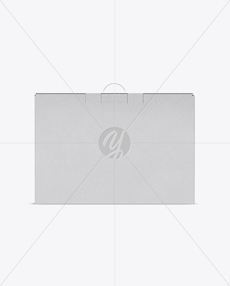 Kraft Carton Box With Handle Mockup   Frotn View PSD #3