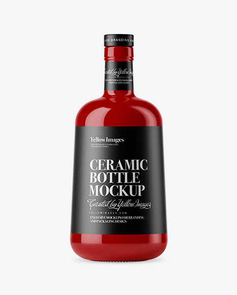Glossy Ceramic Bottle Mockup
