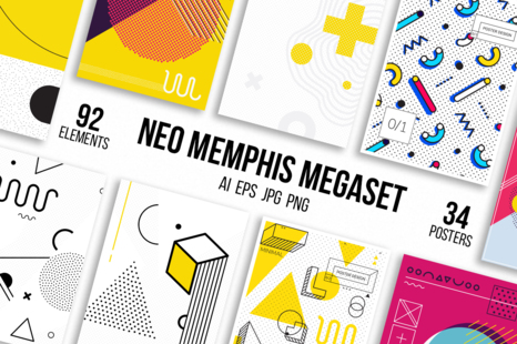 126 posters, elements MEMPHIS set!
