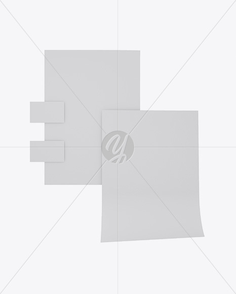 3 Paper Pieces Mockup Half Side View In Stationery Mockups On Yellow Images Object Mockups