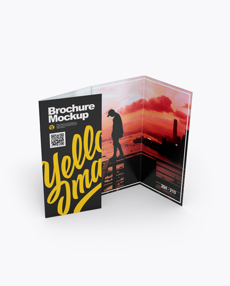 4xDL Brochure Mockup - High-Angle Shot