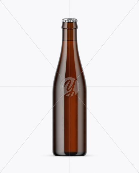 Amber Beer Bottle Mockup PSD #3
