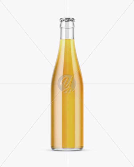 Clear Glass Lager Beer Bottle Mockup PSD #3