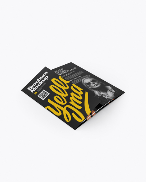 4xDL Brochure Mockup - Half Side View (High-Angle Shot)