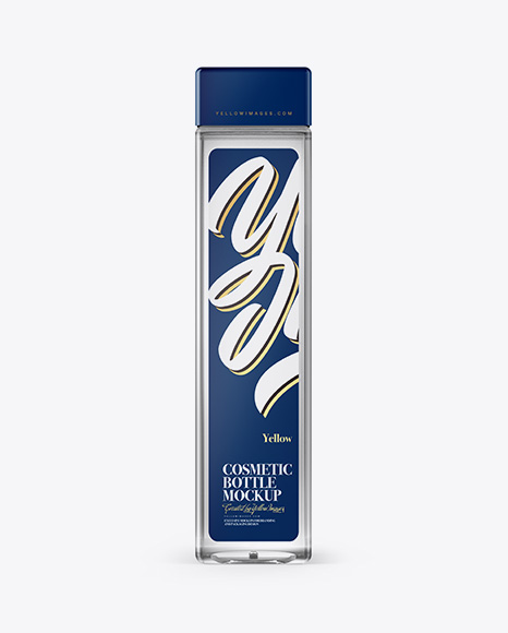 Plastic Cosmetic Bottle Mockup - Front View Plastic Cosmetic Bottle Mockup - Front View