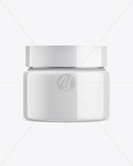 Glossy Cosmetic Jar Mockup   Front View PSD #3