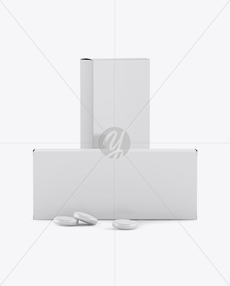 Two Paper Boxes With Tablets Mockup   Half Side View PSD #3