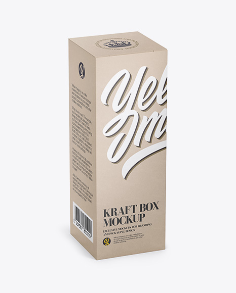 Download Download Kraft Box Mockup - Half Side View (High Angle ... Yellowimages Mockups