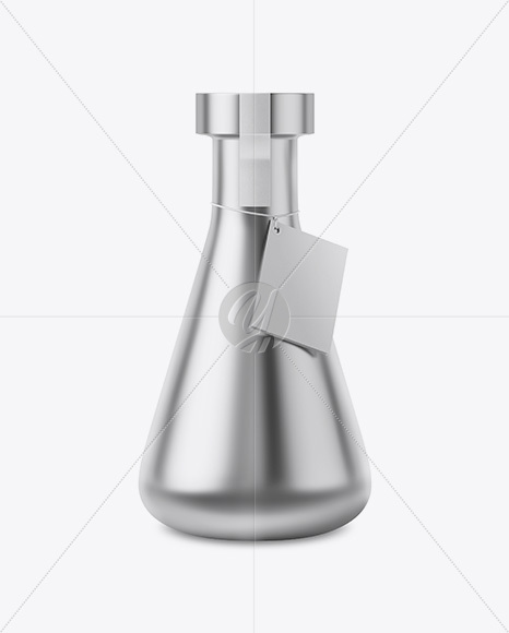 Metallic Bottle With Paper Label Mockup PSD #3