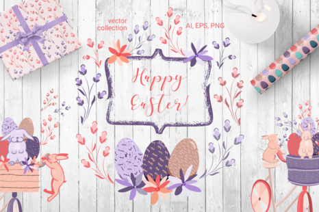 Happy Easter - vector set