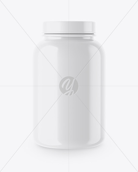 Glossy Protein Jar Mockup PSD #3