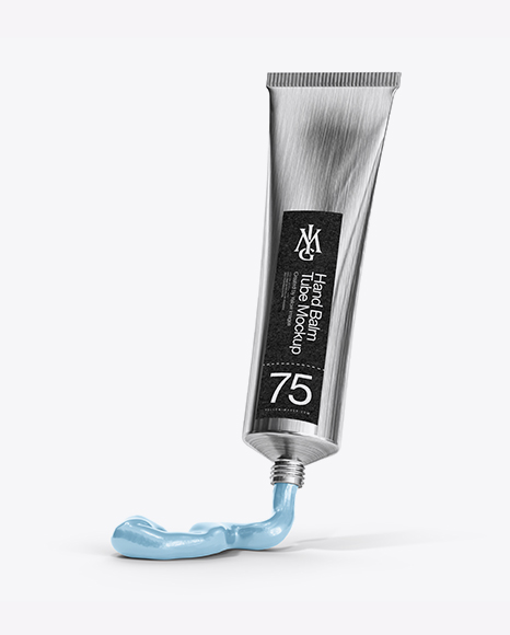 Brushed Сhrome Tube with Cream Mockup