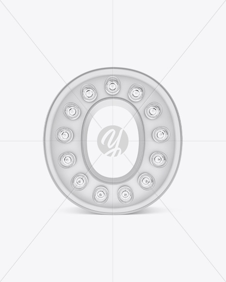 Letter O Light Bulb Sign Mockup
